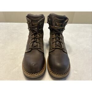 Georgia Boot Women’s Size 9.5 Brown Nano CT Work Leather Oil Slip Resistant Lace